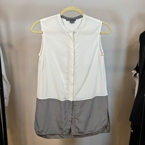 Vince Sleeveless Silk Shirt Blouse, Size XS